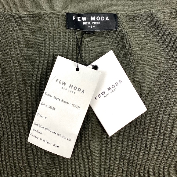 FEW MODA Olive Lace-Up A-Line Knit Skirt Size S - Picture 10 of 14